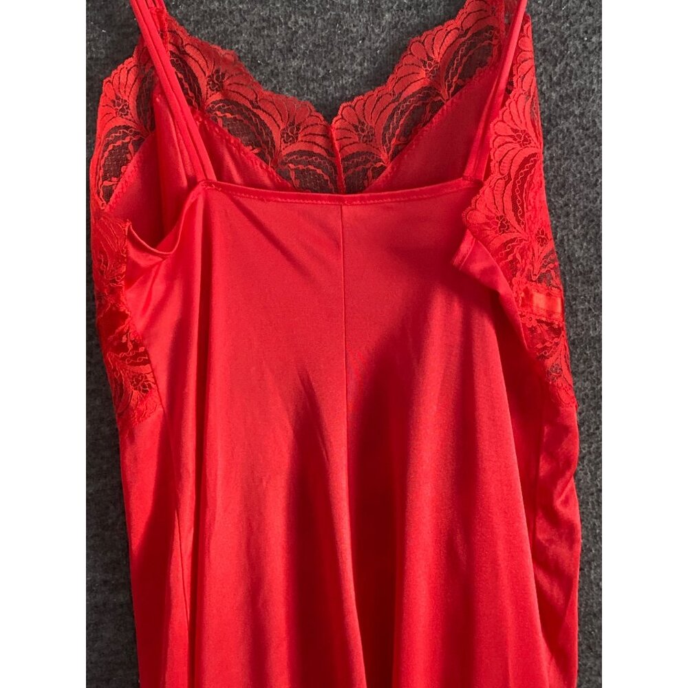 Petra Fashion Nightgown Red Nylon Lace Lingerie Bridal Romantic Valentine USA L - Picture 9 of 12
